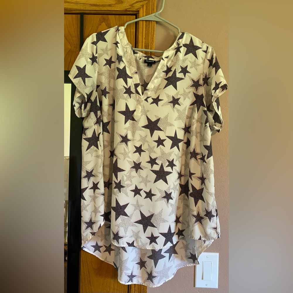 Torrid Starry Night Blouse in Black and White